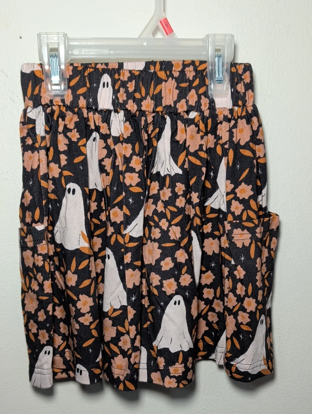 Halloween Skirt + T-Shirt Set - Hey Boo Hey Shirt + Floral Ghost Skirt Size 6